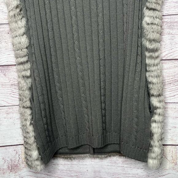 J. McLaughlin Merino Wool & Rabbit Sleeveless Fur Vest Size Medium - Picture 6 of 9